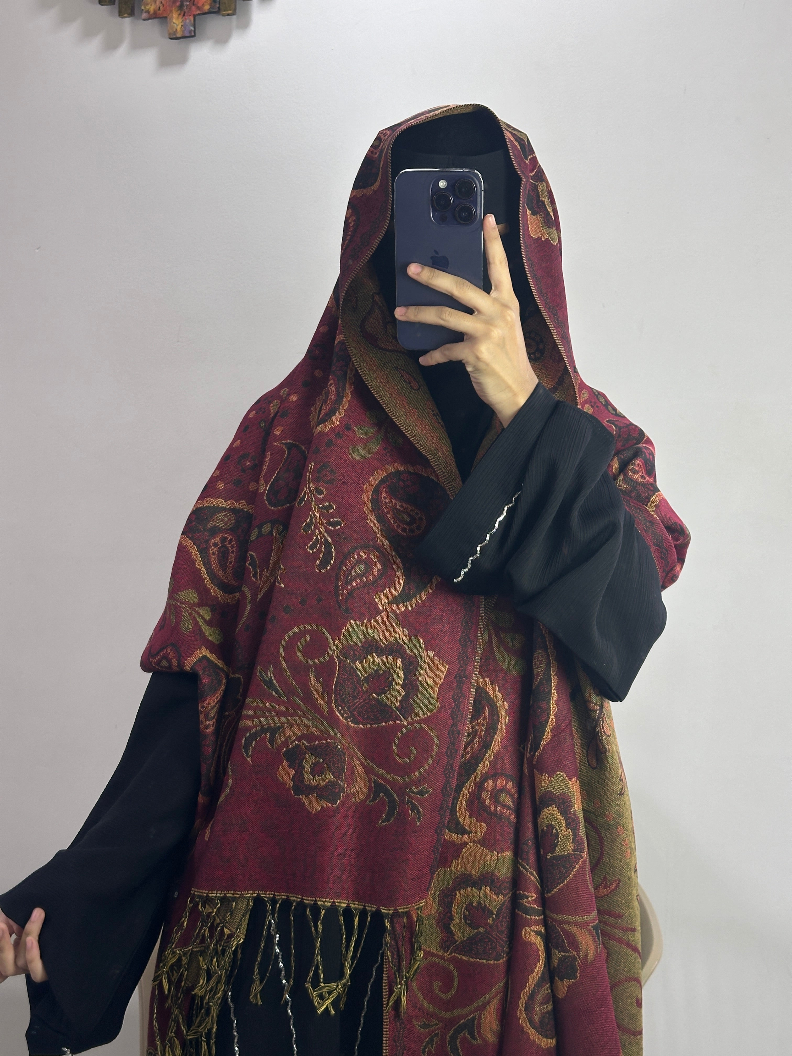 Luxury pashmina shawl - Maroon