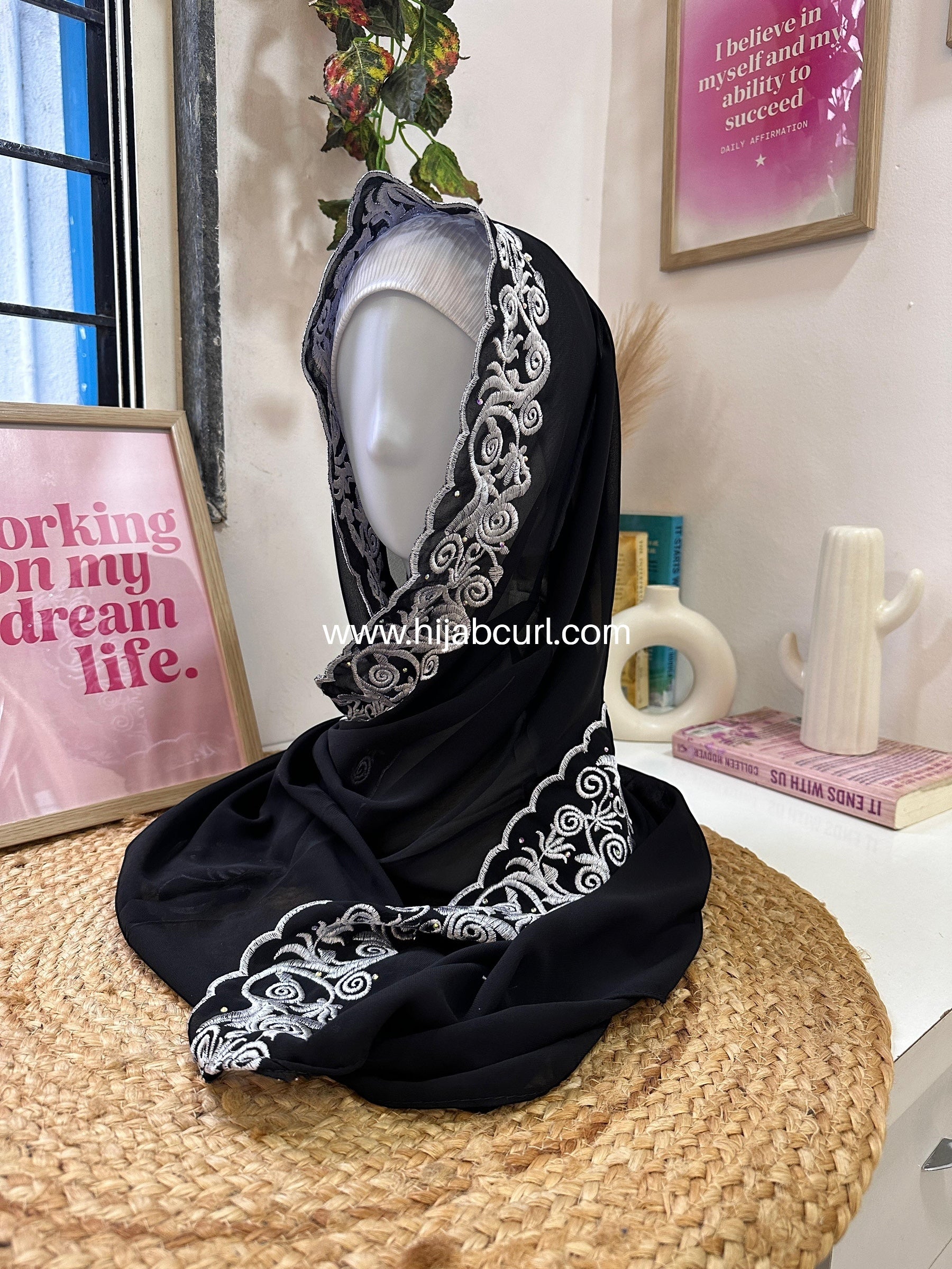 Premium Chiffon Embroidered Hijab