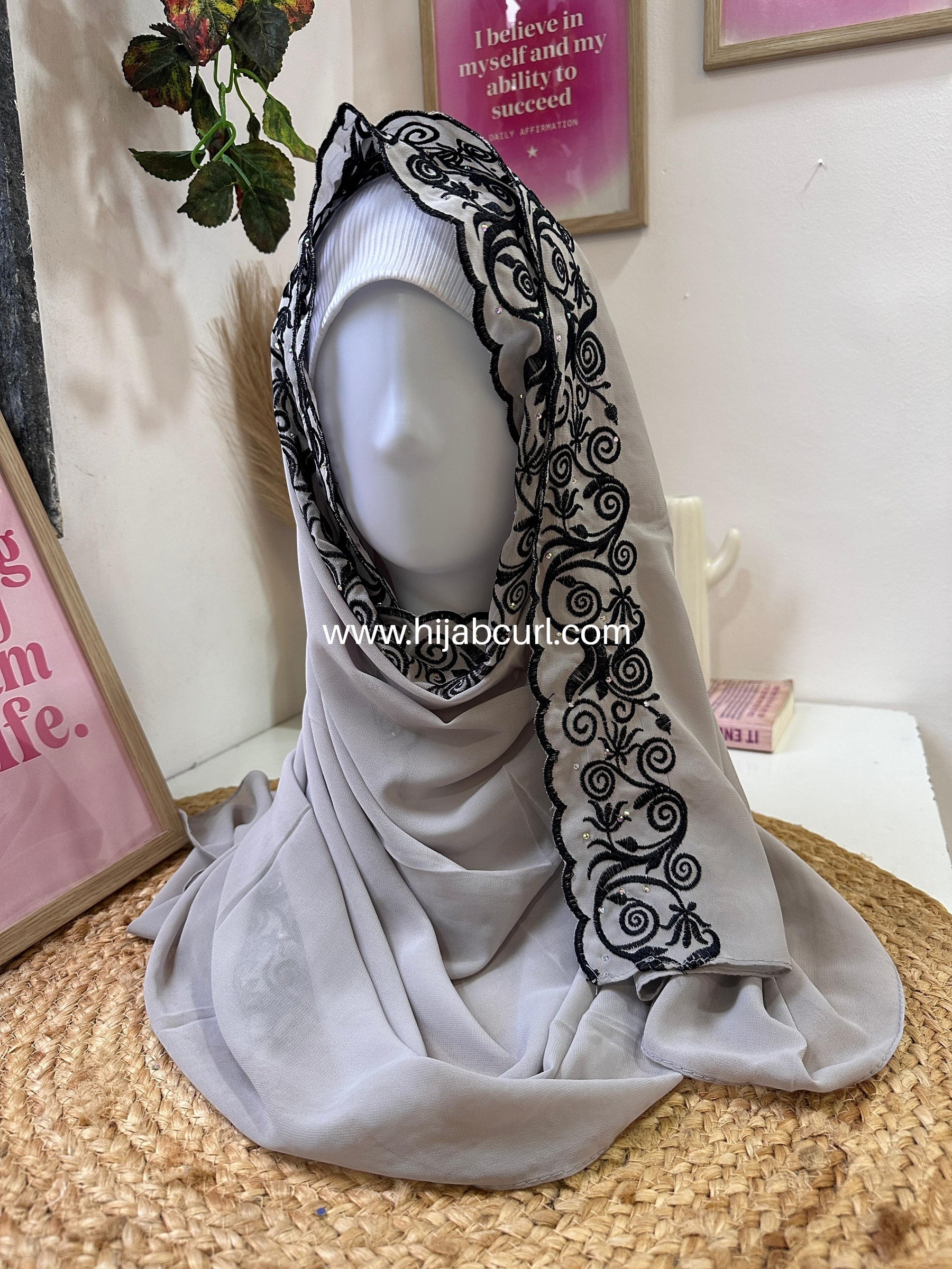 Premium Chiffon Embroidered Hijab