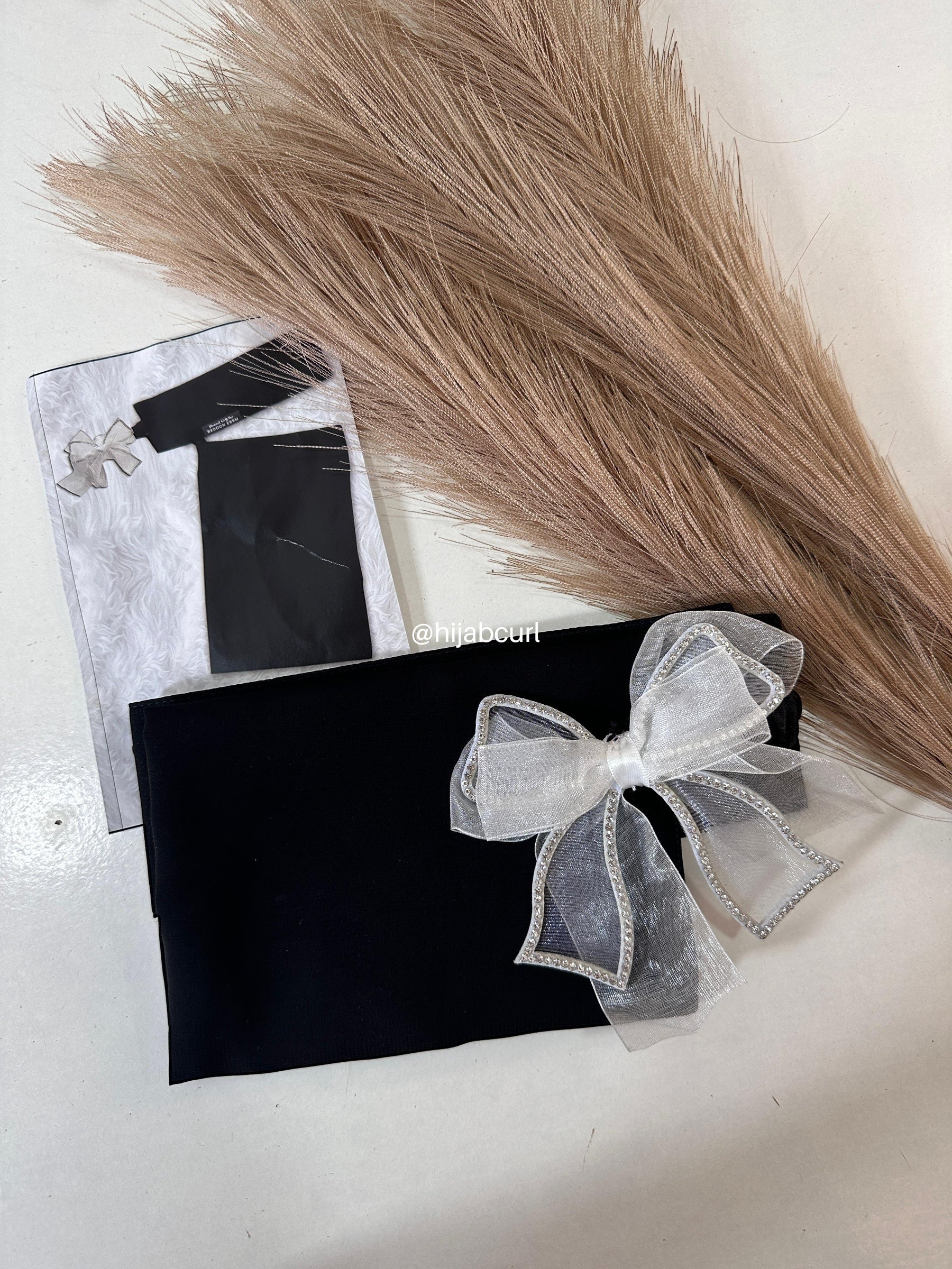 Bow Short Niqab - White