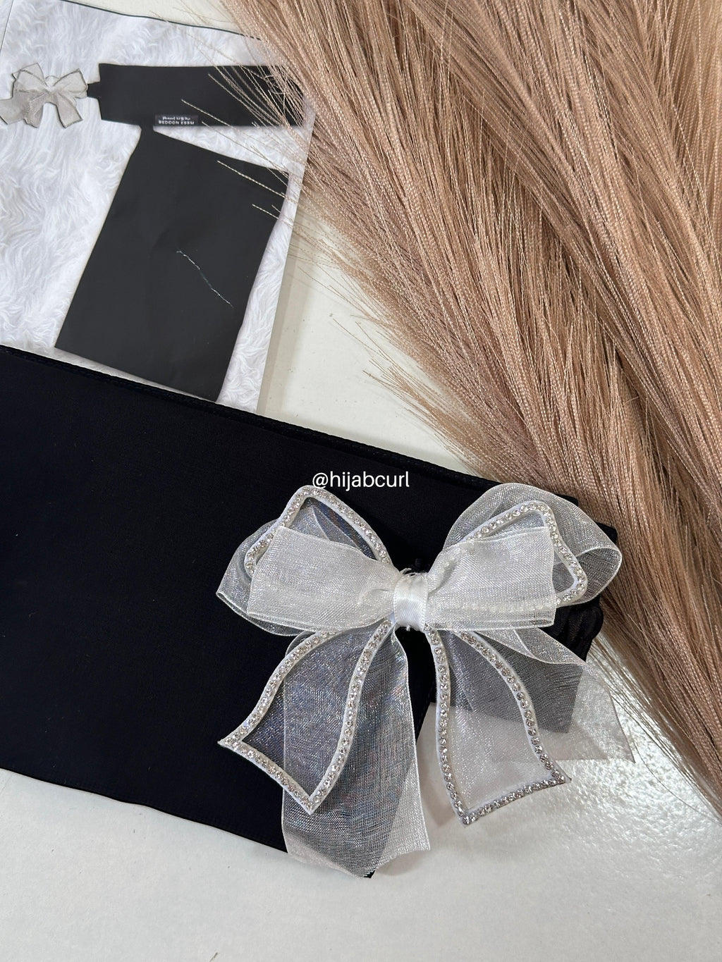 Bow Short Niqab - White