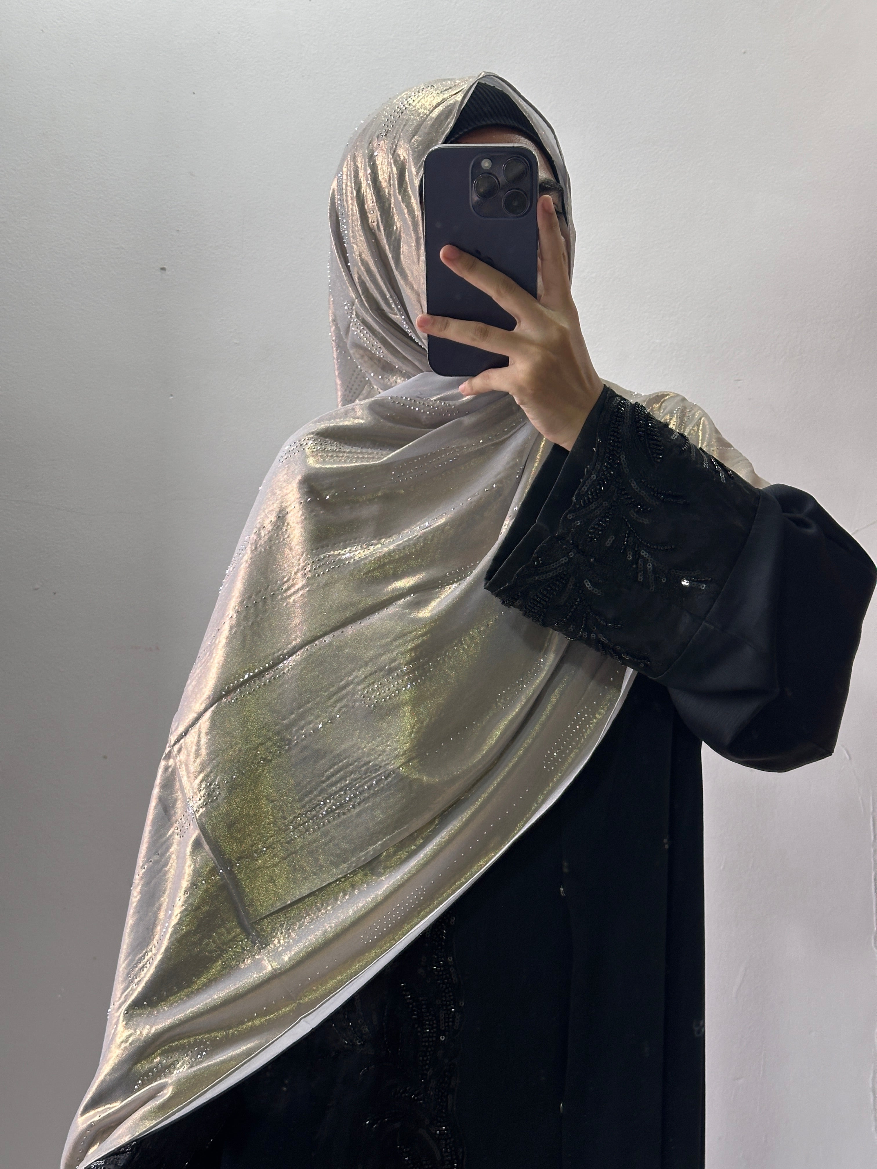 Georgette shimmer stone hijab