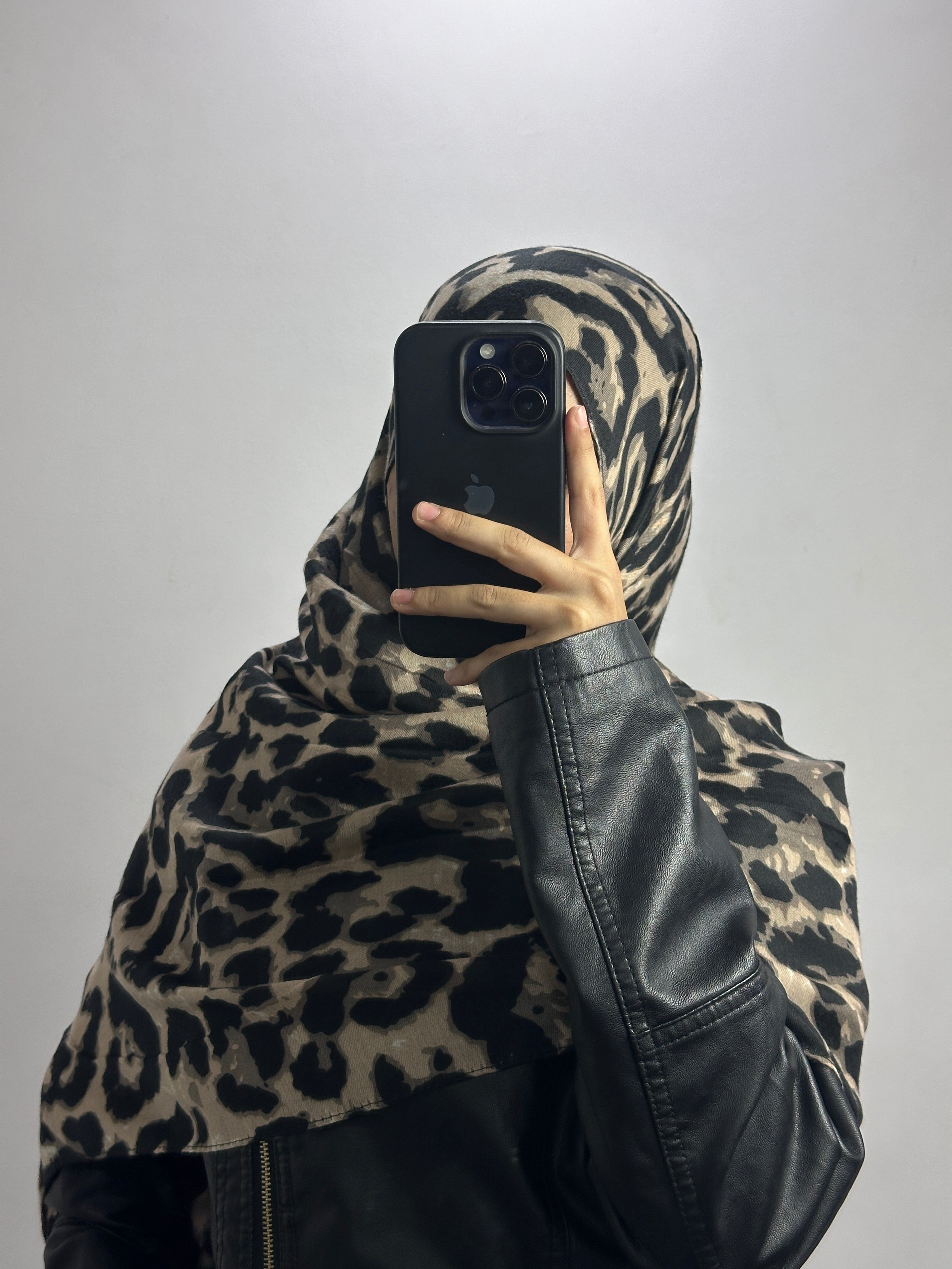 Savannah Modal Leopard Print Hijab - Brown