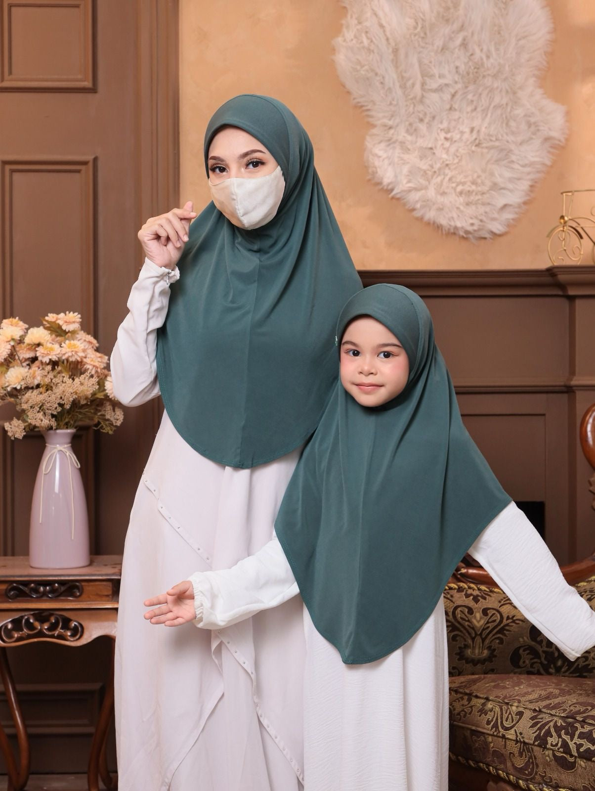 Malaysian Instant Hijab - Ribbed Jersey Fabric
