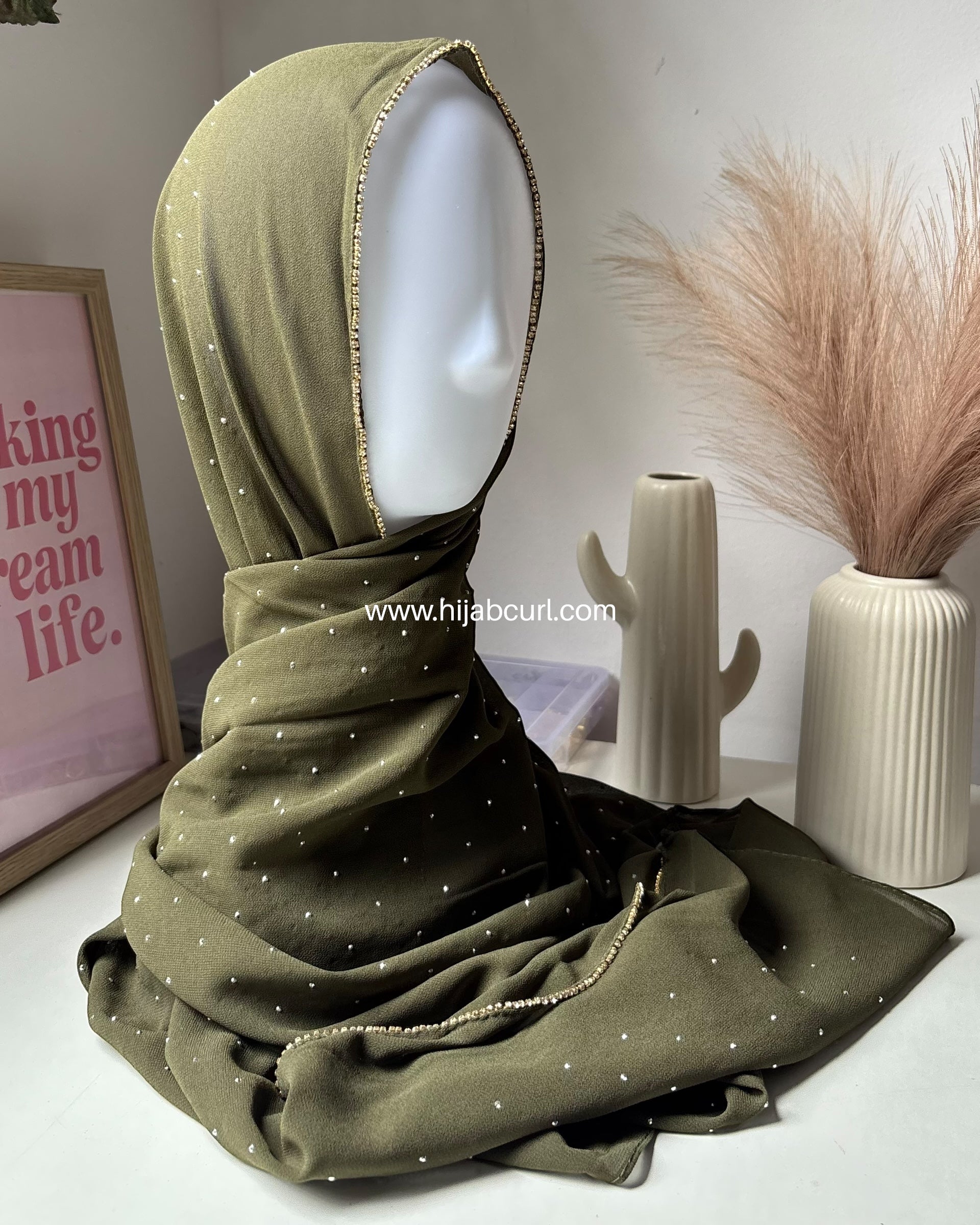 Rhinestone Chiffon Hijab