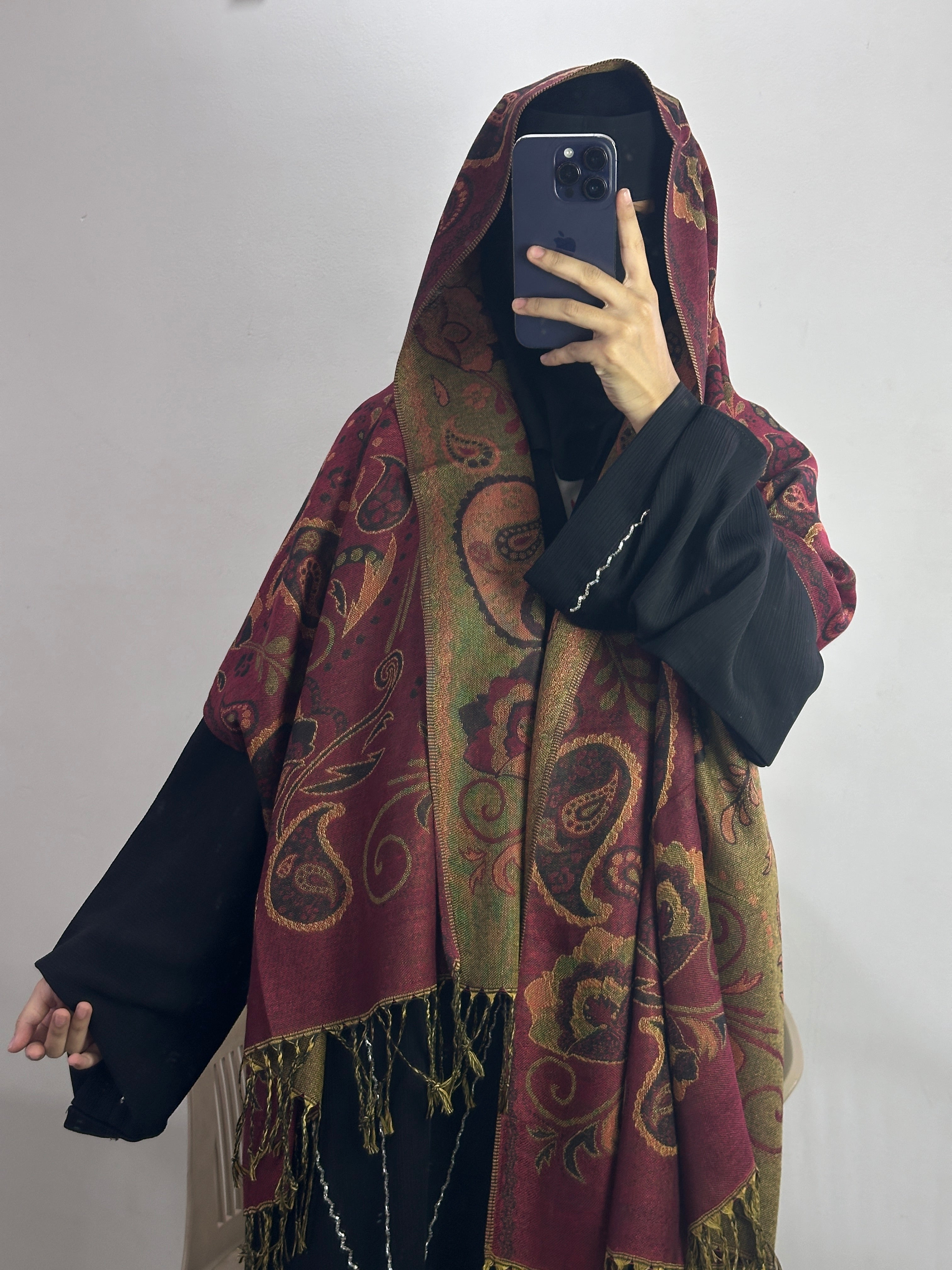 Luxury pashmina shawl - Maroon