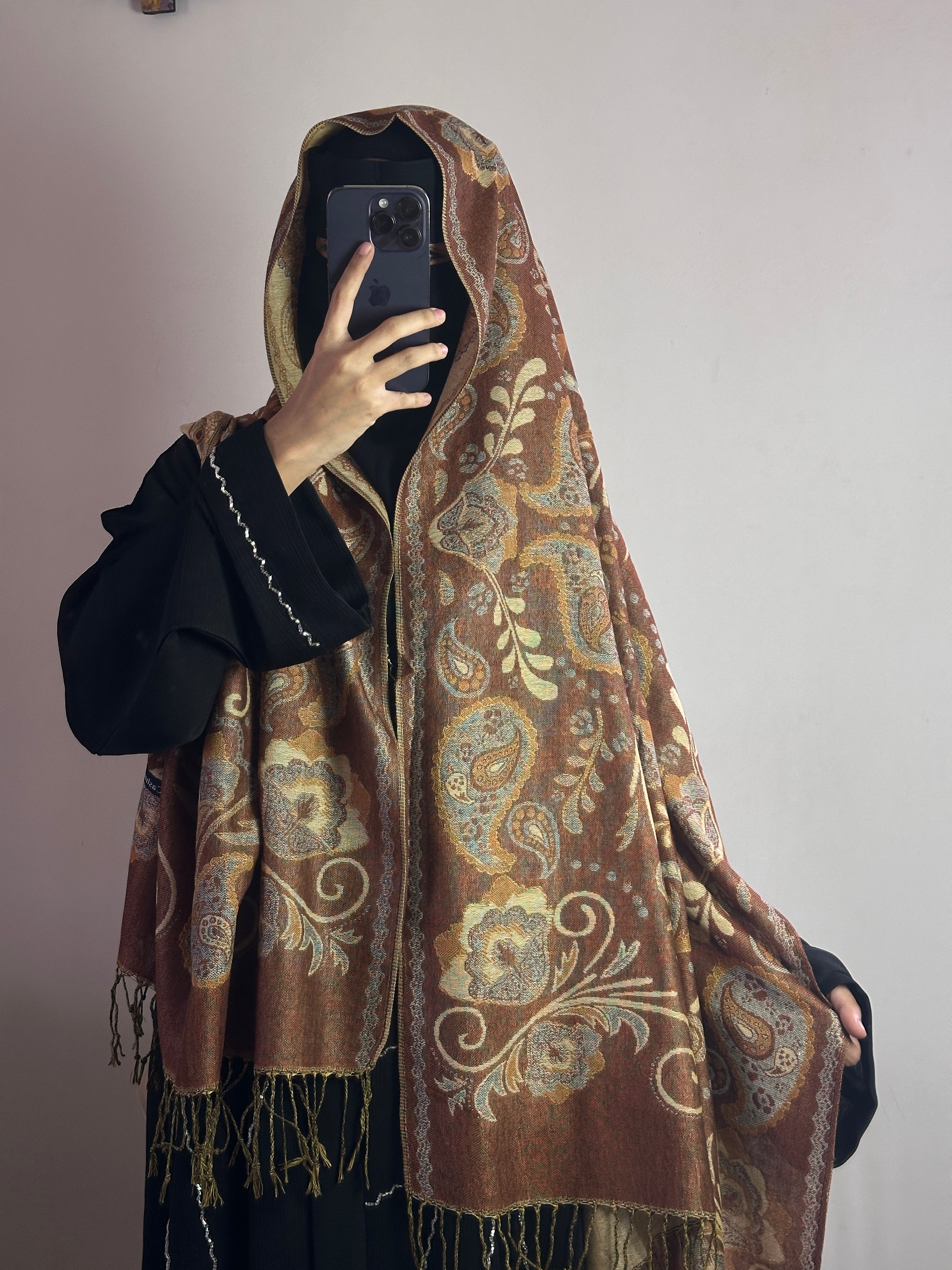 Luxury pashmina shawl - Brown