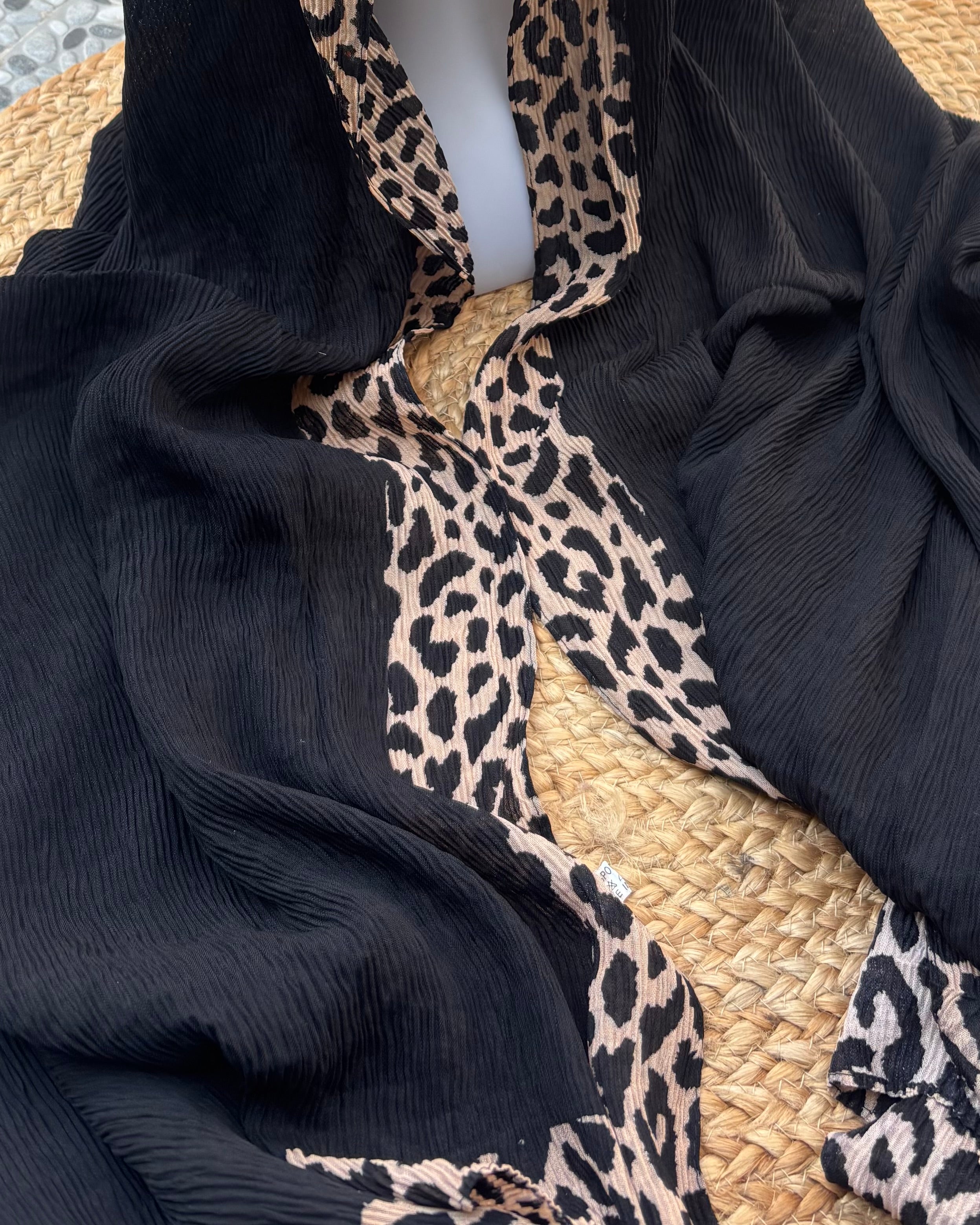 Cotton crush hijab - Black