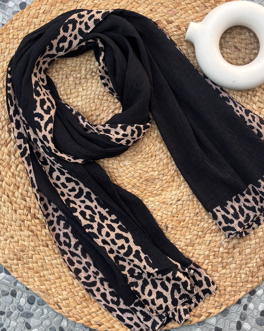 Cotton crush hijab - Black