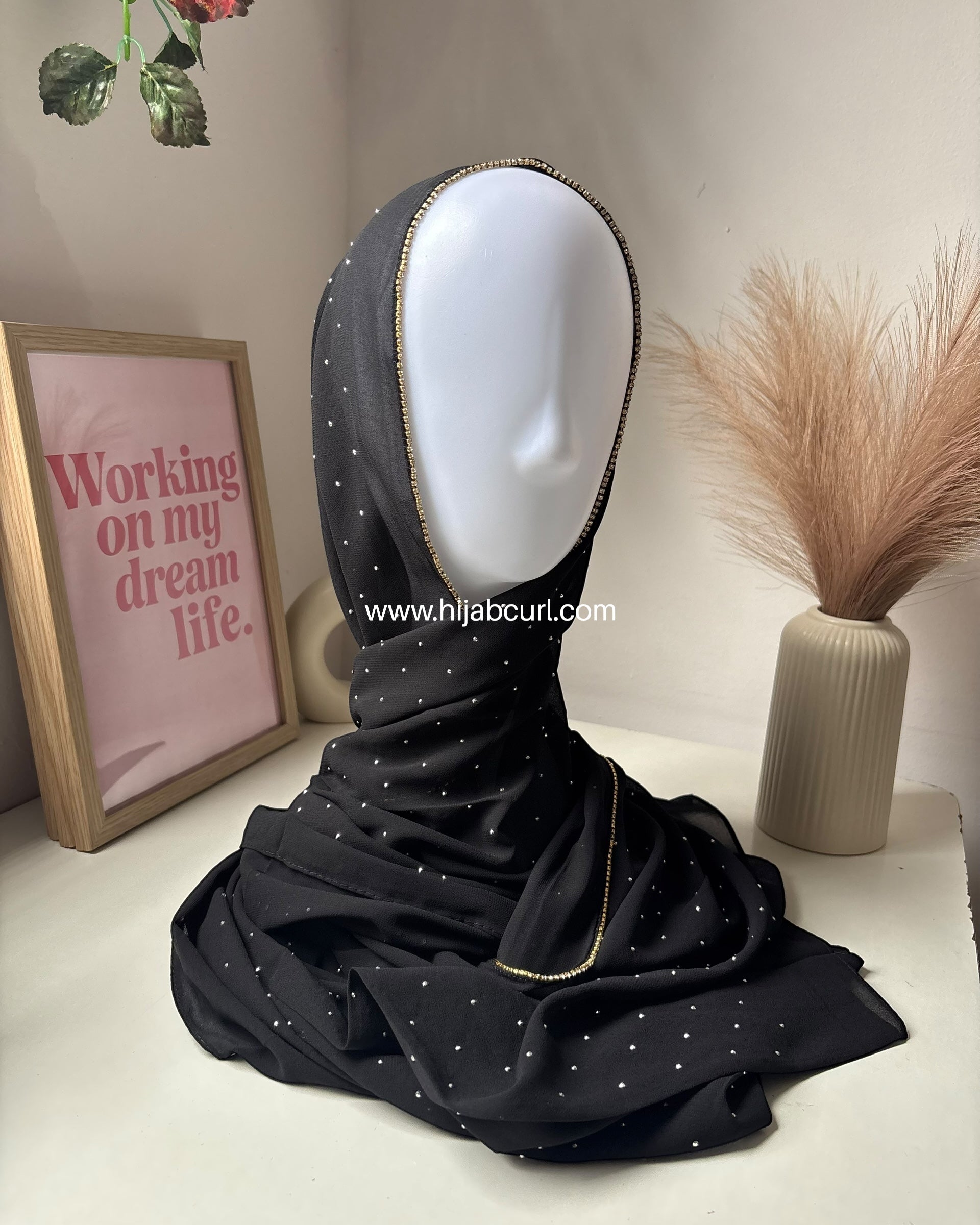 Rhinestone Chiffon Hijab