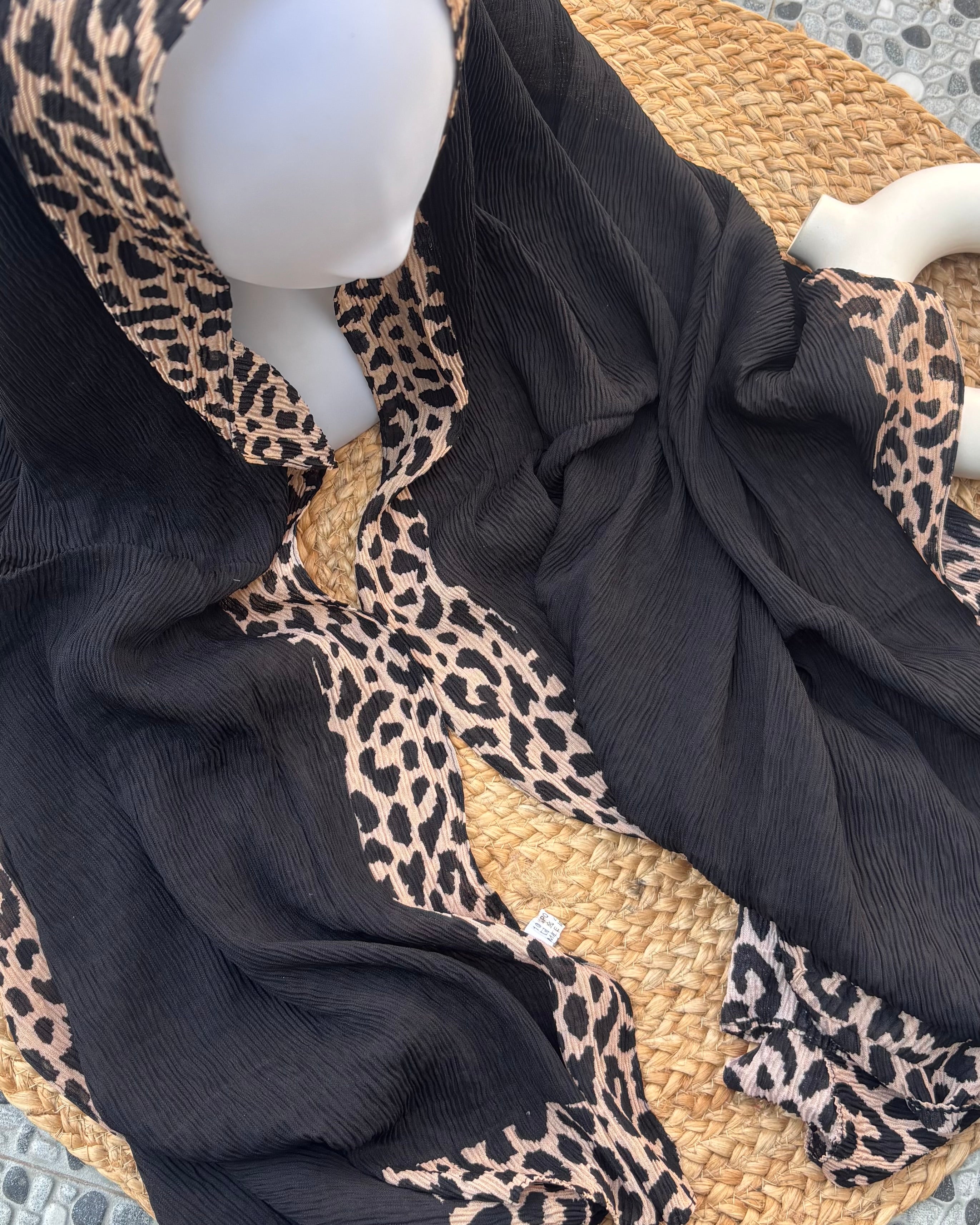 Cotton crush hijab - Black