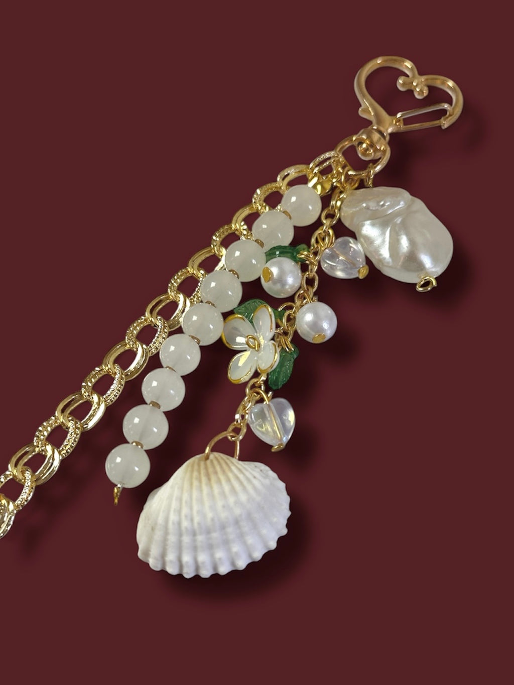 Shell keychain/bag charm
