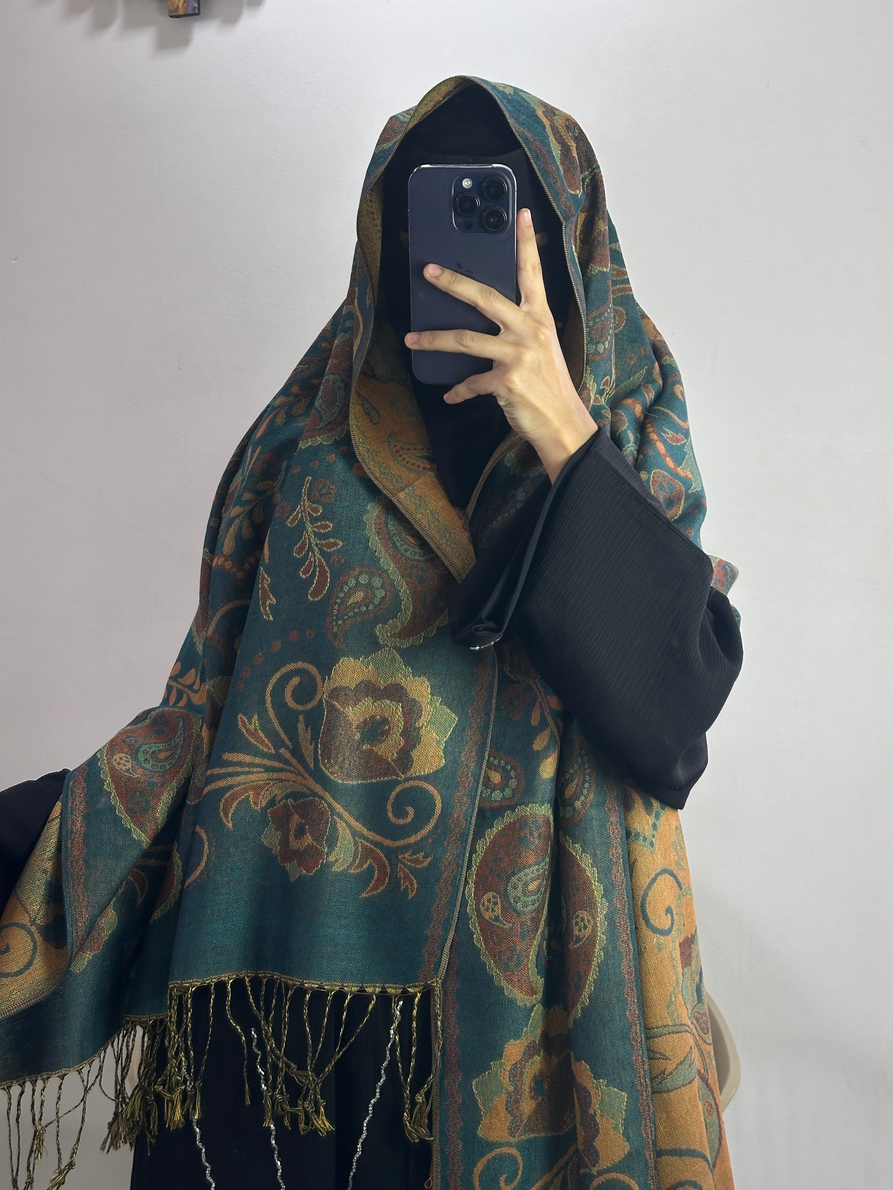 Luxury pashmina shawl - Teal