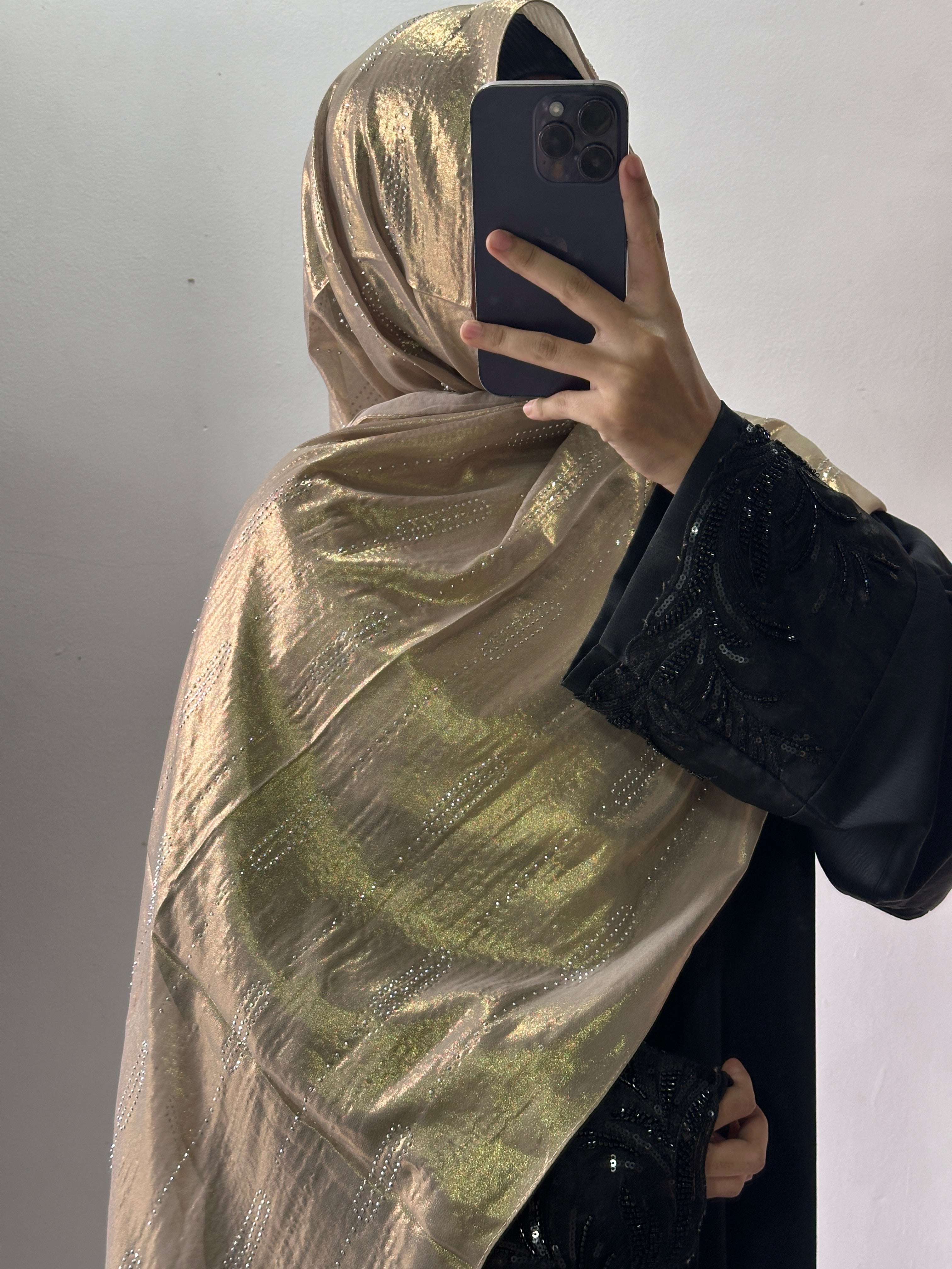 Georgette shimmer stone hijab