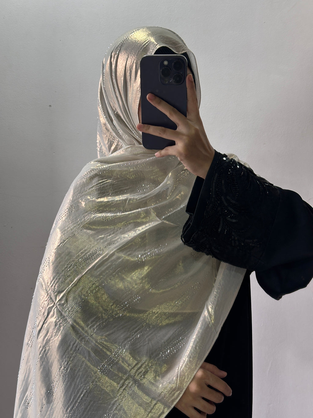 Georgette shimmer stone hijab