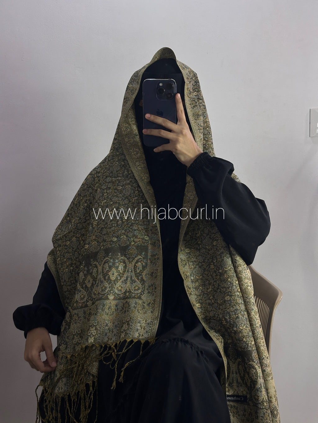 Luxury pashmina shawl - Olive