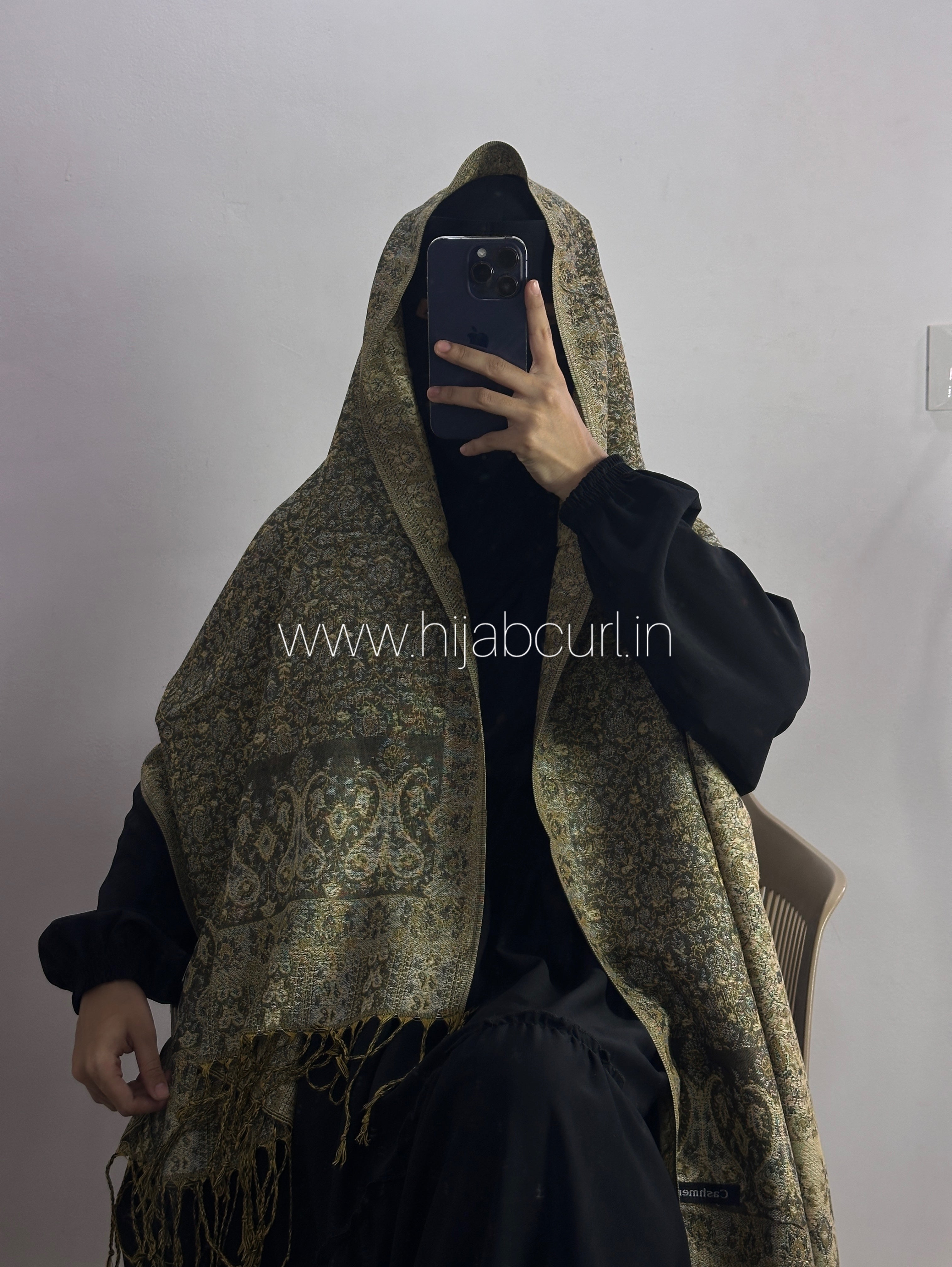 Luxury pashmina shawl - Olive