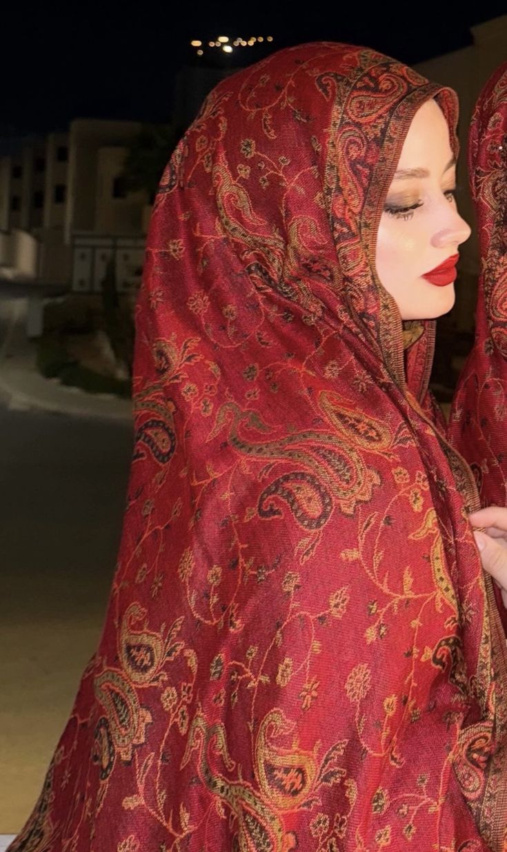 Luxury pashmina shawl - Red