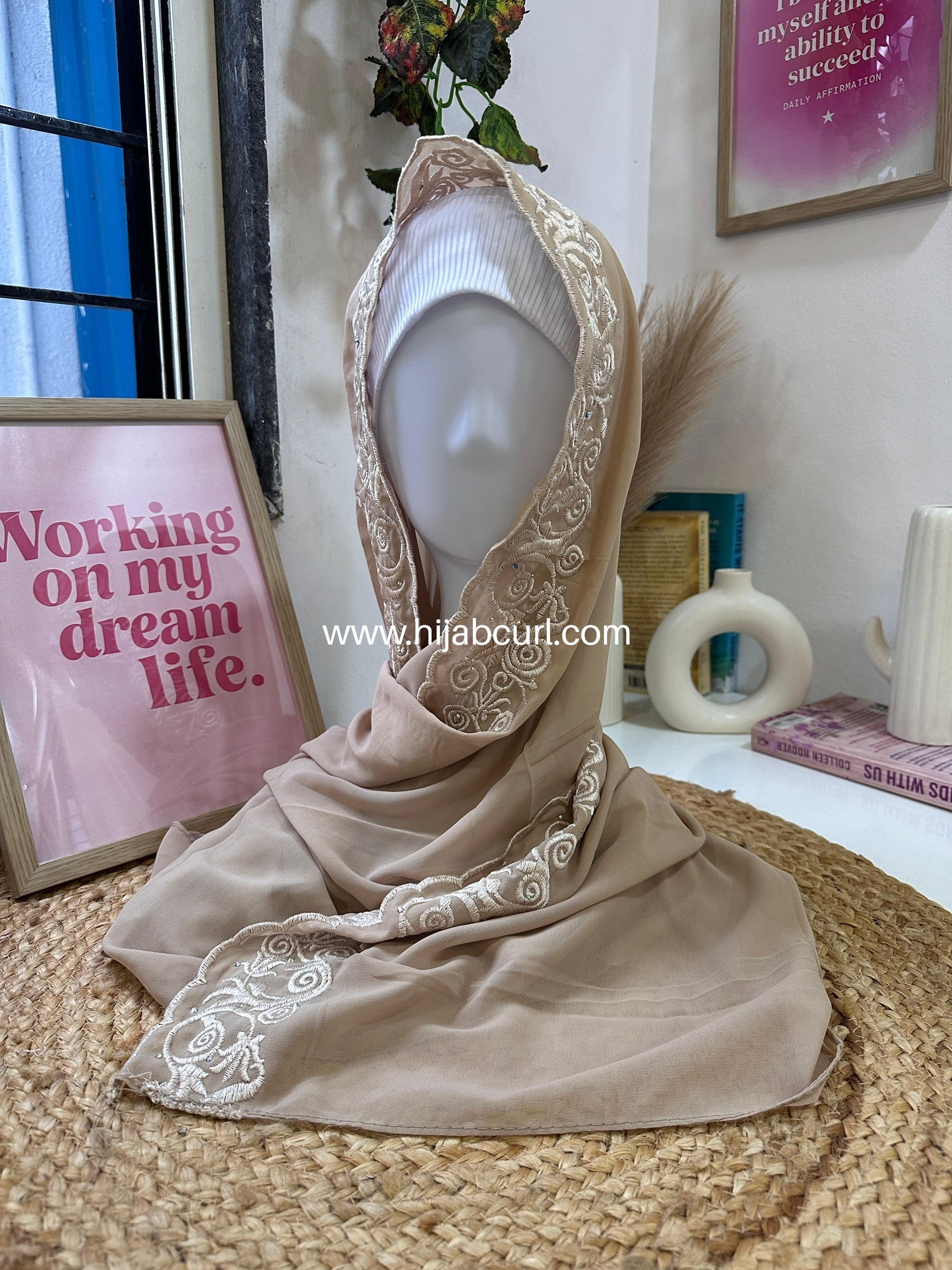 Premium Chiffon Embroidered Hijab