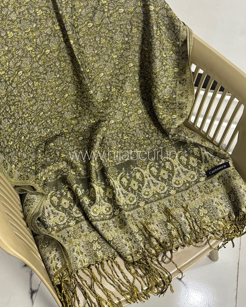 Luxury pashmina shawl - Olive