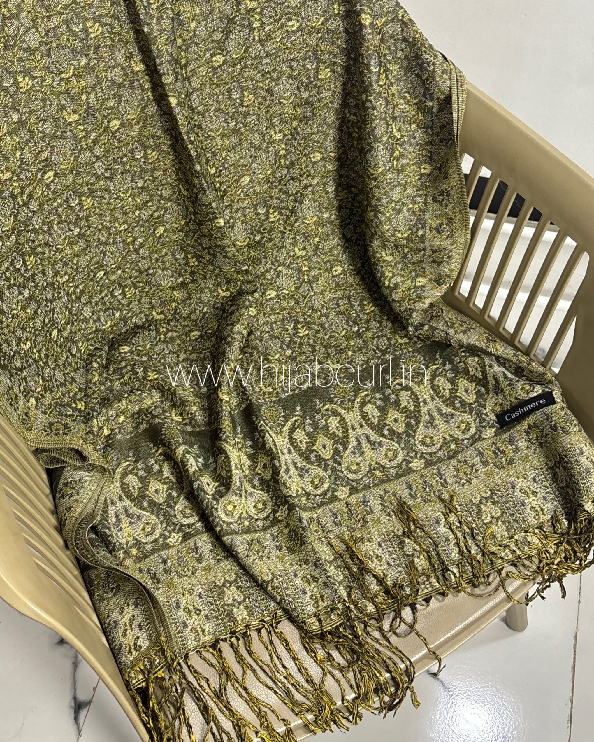 Luxury pashmina shawl - Olive