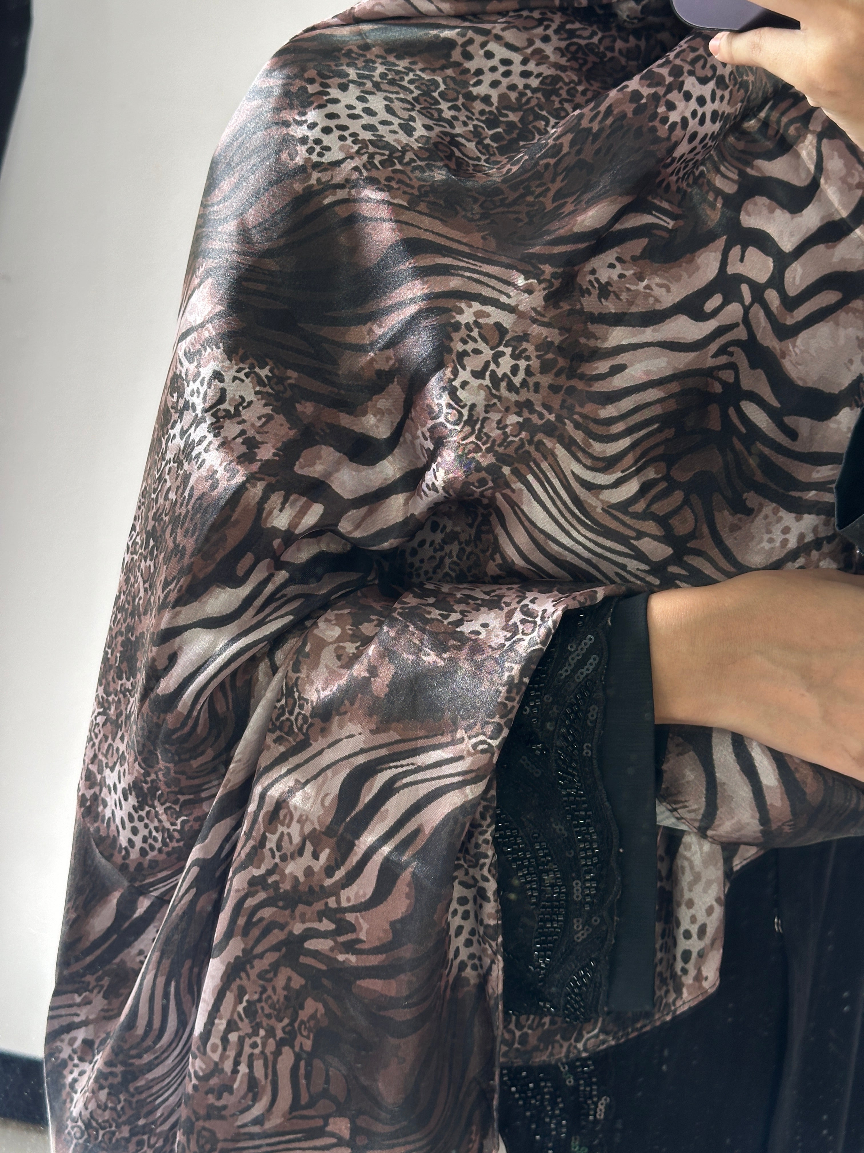 Animal Printed Satin Hijab