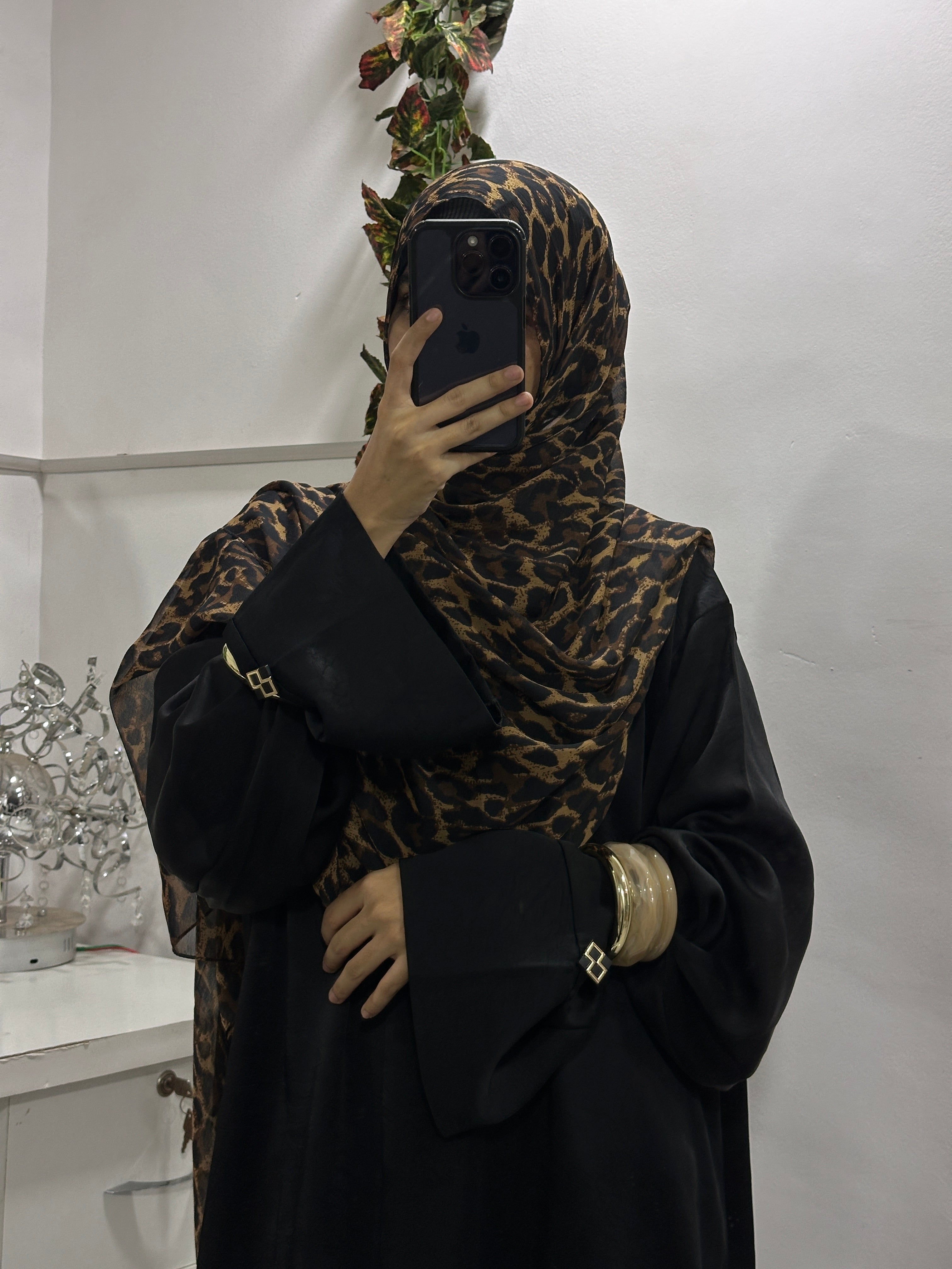 Leopard Printed Georgette Hijab - 2 Meter