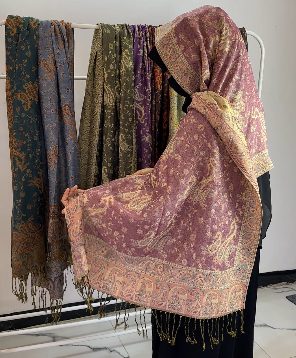 Luxury pashmina shawl - Pink