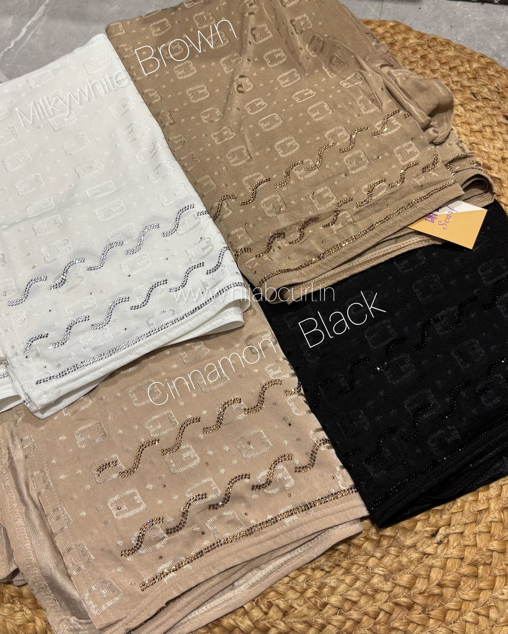 Jersey Hijab - Border Stone Work