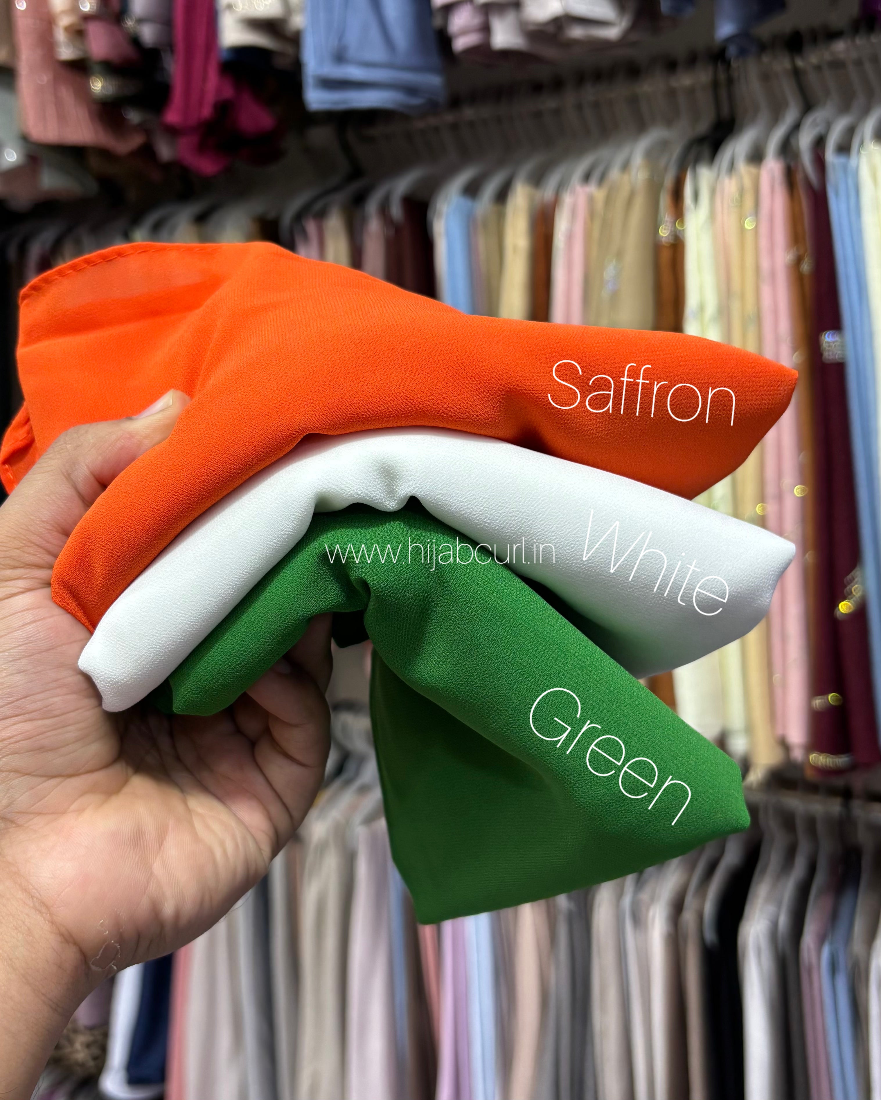Basic Georgette Hijab - Tiranga Edition