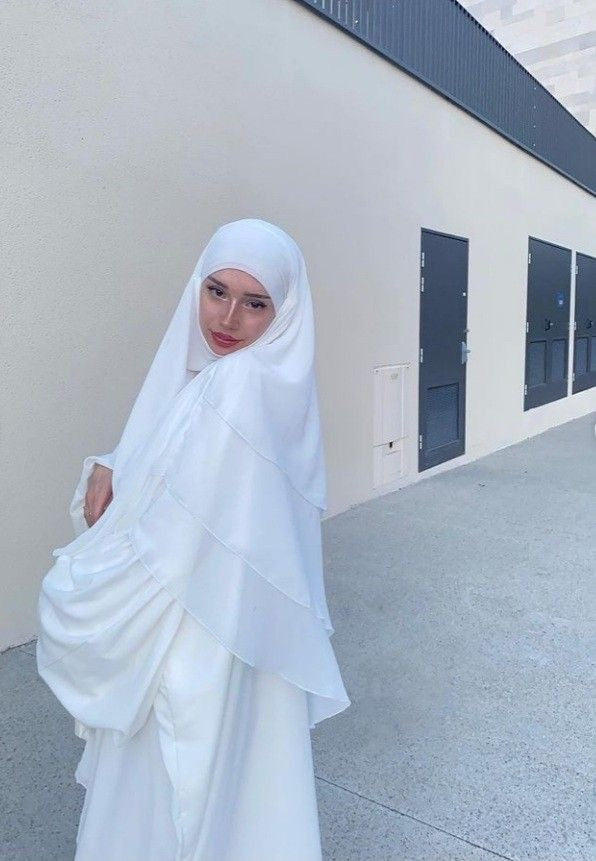 Khimar 3 Layer - White