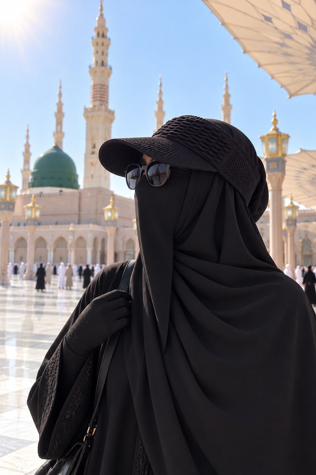 Visor Sports Hijab Cap -  Black