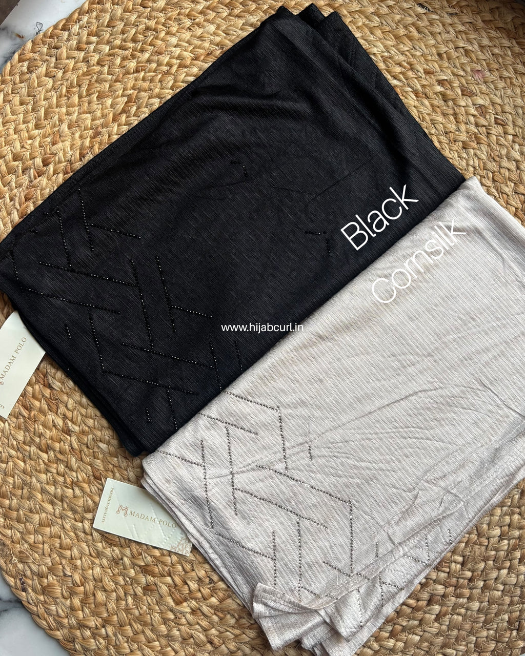 Jersey Hijab - Border Stone Work